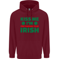Kiss Me I'm Pretending to Be Irish Mens 80% Cotton Hoodie Maroon