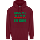 Kiss Me I'm Pretending to Be Irish Mens 80% Cotton Hoodie Maroon