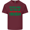 Kiss Me I'm Pretending to Be Irish Mens Cotton T-Shirt Tee Top Maroon