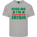 Kiss Me I'm Pretending to Be Irish Mens Cotton T-Shirt Tee Top Sports Grey