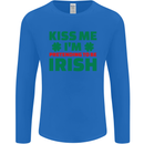 Kiss Me I'm Pretending to Be Irish Mens Long Sleeve T-Shirt Royal Blue