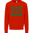Kiss Me I'm Pretending to Be Irish Mens Sweatshirt Jumper Bright Red