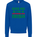Kiss Me I'm Pretending to Be Irish Mens Sweatshirt Jumper Royal Blue