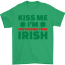 Kiss Me I'm Pretending to Be Irish Mens T-Shirt Cotton Gildan Irish Green