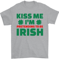 Kiss Me I'm Pretending to Be Irish Mens T-Shirt Cotton Gildan Sports Grey