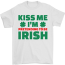Kiss Me I'm Pretending to Be Irish Mens T-Shirt Cotton Gildan White