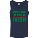 Kiss Me I'm Pretending to Be Irish Mens Vest Tank Top Navy Blue