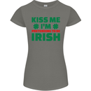 Kiss Me I'm Pretending to Be Irish Womens Petite Cut T-Shirt Charcoal