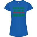 Kiss Me I'm Pretending to Be Irish Womens Petite Cut T-Shirt Royal Blue