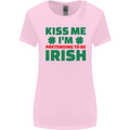 Kiss Me I'm Pretending to Be Irish Womens Wider Cut T-Shirt Light Pink