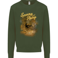 Kitesurfing Spray and Pray Kids Sweatshirt Jumper Forest Green