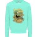 Kitesurfing Spray and Pray Kids Sweatshirt Jumper Peppermint