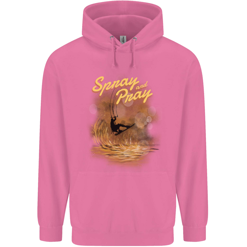 Kitesurfing Spray and Pray Mens 80% Cotton Hoodie Azelea