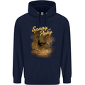 Kitesurfing Spray and Pray Mens 80% Cotton Hoodie Navy Blue