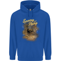 Kitesurfing Spray and Pray Mens 80% Cotton Hoodie Royal Blue