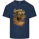 Kitesurfing Spray and Pray Mens Cotton T-Shirt Tee Top Navy Blue