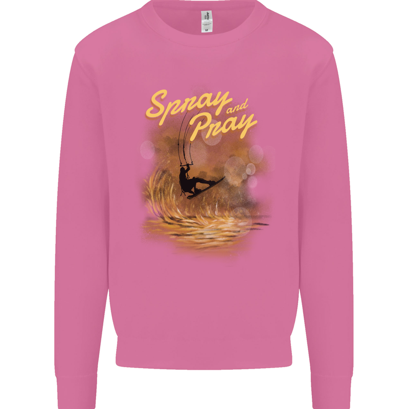 Kitesurfing Spray and Pray Mens Sweatshirt Jumper Azalea