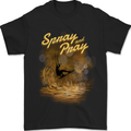 Kitesurfing Spray and Pray Mens T-Shirt 100% Cotton Black