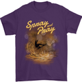 Kitesurfing Spray and Pray Mens T-Shirt 100% Cotton Purple