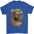 Kitesurfing Spray and Pray Mens T-Shirt 100% Cotton Royal Blue