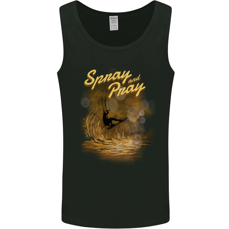 Kitesurfing Spray and Pray Mens Vest Tank Top Black