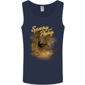 Kitesurfing Spray and Pray Mens Vest Tank Top Navy Blue