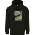 Kiwi Moon Space Planets Universe Mens 80% Cotton Hoodie Black