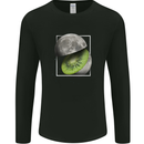 Kiwi Moon Space Planets Universe Mens Long Sleeve T-Shirt Black