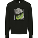Kiwi Moon Space Planets Universe Mens Sweatshirt Jumper Black