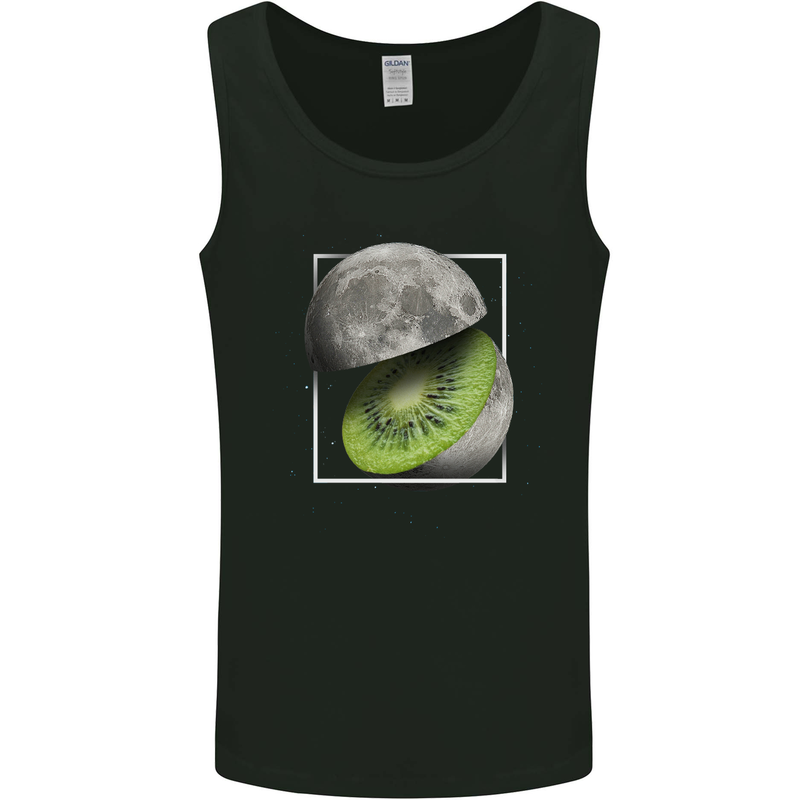 Kiwi Moon Space Planets Universe Mens Vest Tank Top Black