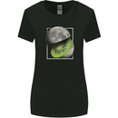 Kiwi Moon Space Planets Universe Womens Wider Cut T-Shirt Black