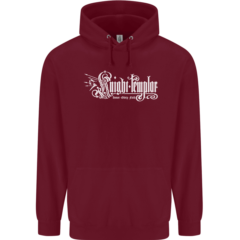 Knights Tempar St Georges Day Crusaders Childrens Kids Hoodie Maroon