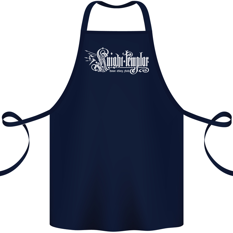 Knights Tempar St Georges Day Crusaders Cotton Apron 100% Organic Navy Blue