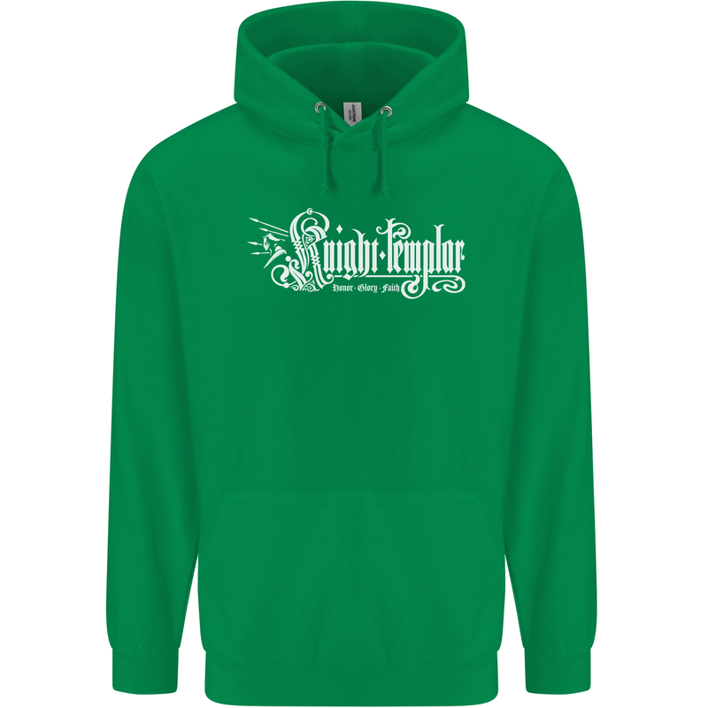 Knights Tempar St Georges Day Crusaders Mens 80% Cotton Hoodie Irish Green