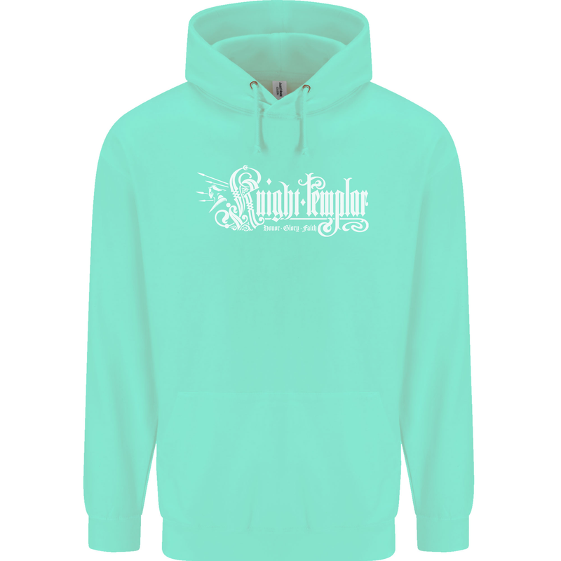 Knights Tempar St Georges Day Crusaders Mens 80% Cotton Hoodie Peppermint