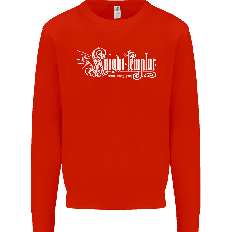Knights Tempar St Georges Day Crusaders Mens Sweatshirt Jumper Bright Red