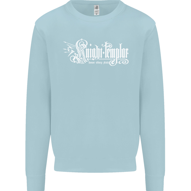 Knights Tempar St Georges Day Crusaders Mens Sweatshirt Jumper Light Blue