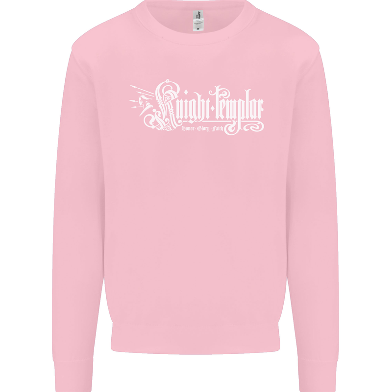 Knights Tempar St Georges Day Crusaders Mens Sweatshirt Jumper Light Pink