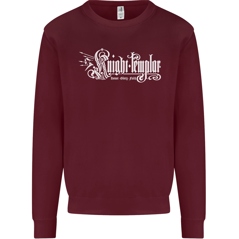 Knights Tempar St Georges Day Crusaders Mens Sweatshirt Jumper Maroon