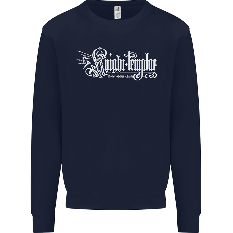Knights Tempar St Georges Day Crusaders Mens Sweatshirt Jumper Navy Blue