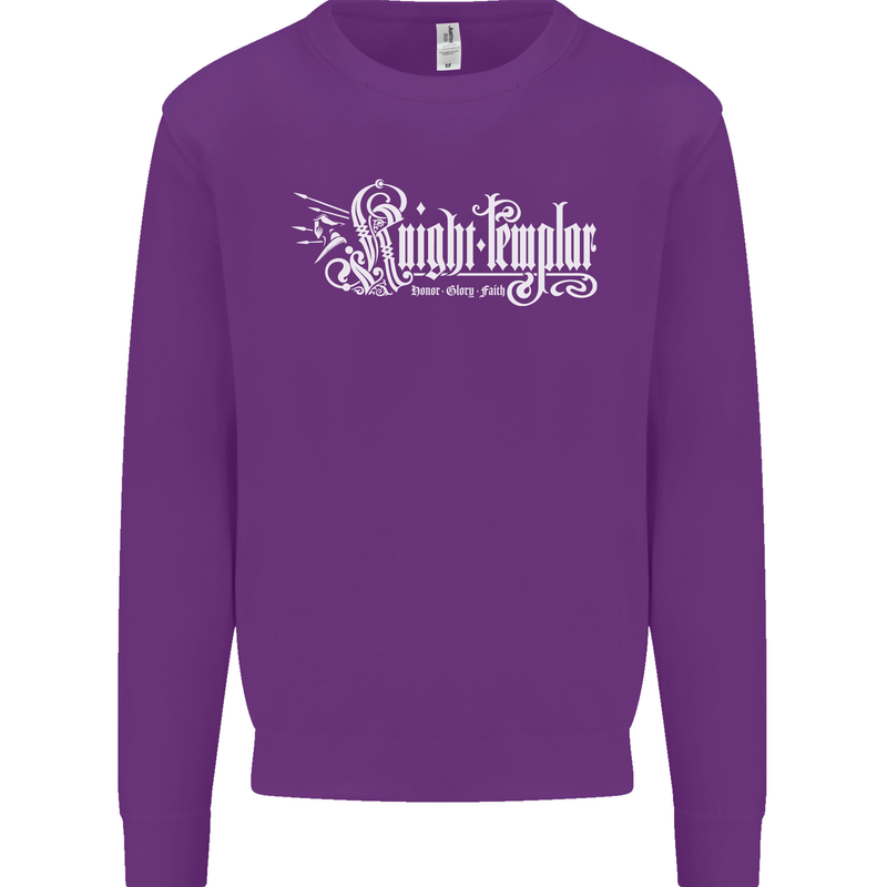 Knights Tempar St Georges Day Crusaders Mens Sweatshirt Jumper Purple