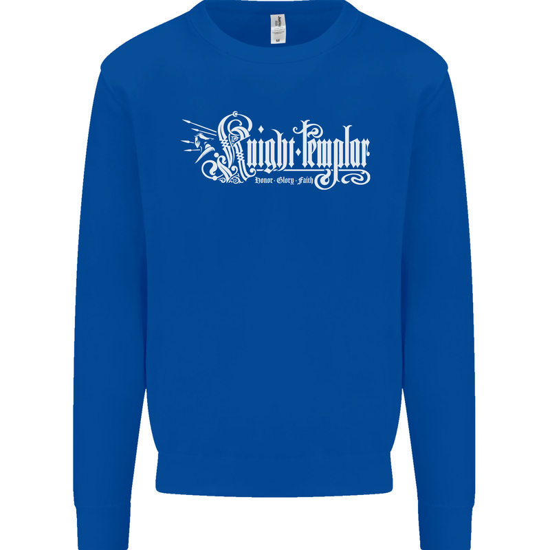 Knights Tempar St Georges Day Crusaders Mens Sweatshirt Jumper Royal Blue