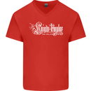 Knights Tempar St Georges Day Crusaders Mens V-Neck Cotton T-Shirt Red