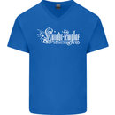 Knights Tempar St Georges Day Crusaders Mens V-Neck Cotton T-Shirt Royal Blue