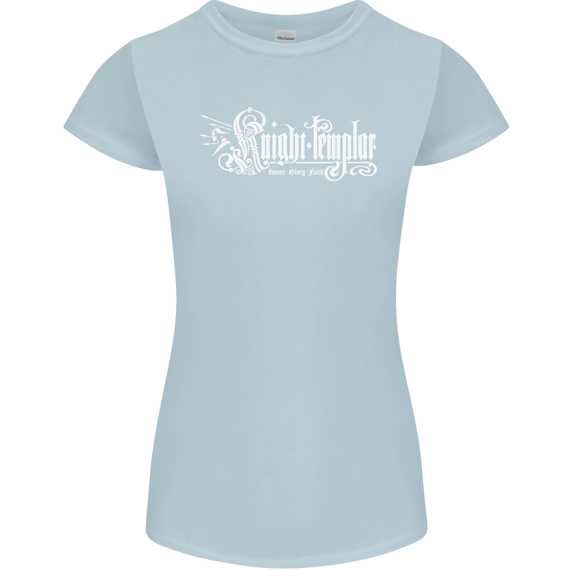 Knights Tempar St Georges Day Crusaders Womens Petite Cut T-Shirt Light Blue