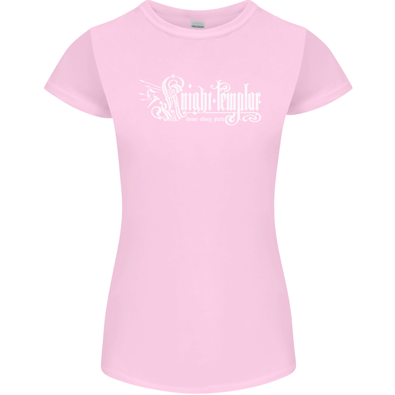 Knights Tempar St Georges Day Crusaders Womens Petite Cut T-Shirt Light Pink