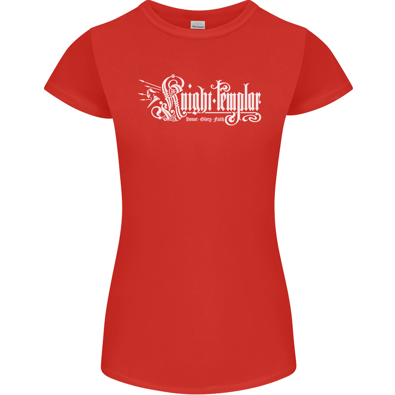 Knights Tempar St Georges Day Crusaders Womens Petite Cut T-Shirt Red