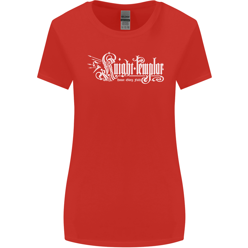 Knights Tempar St Georges Day Crusaders Womens Wider Cut T-Shirt Red