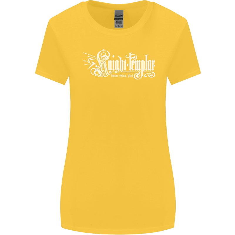 Knights Tempar St Georges Day Crusaders Womens Wider Cut T-Shirt Yellow