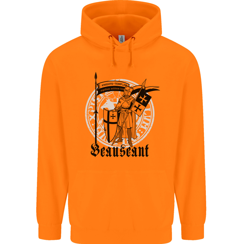 Knights Templar Beauseant St Georges Day Childrens Kids Hoodie Orange